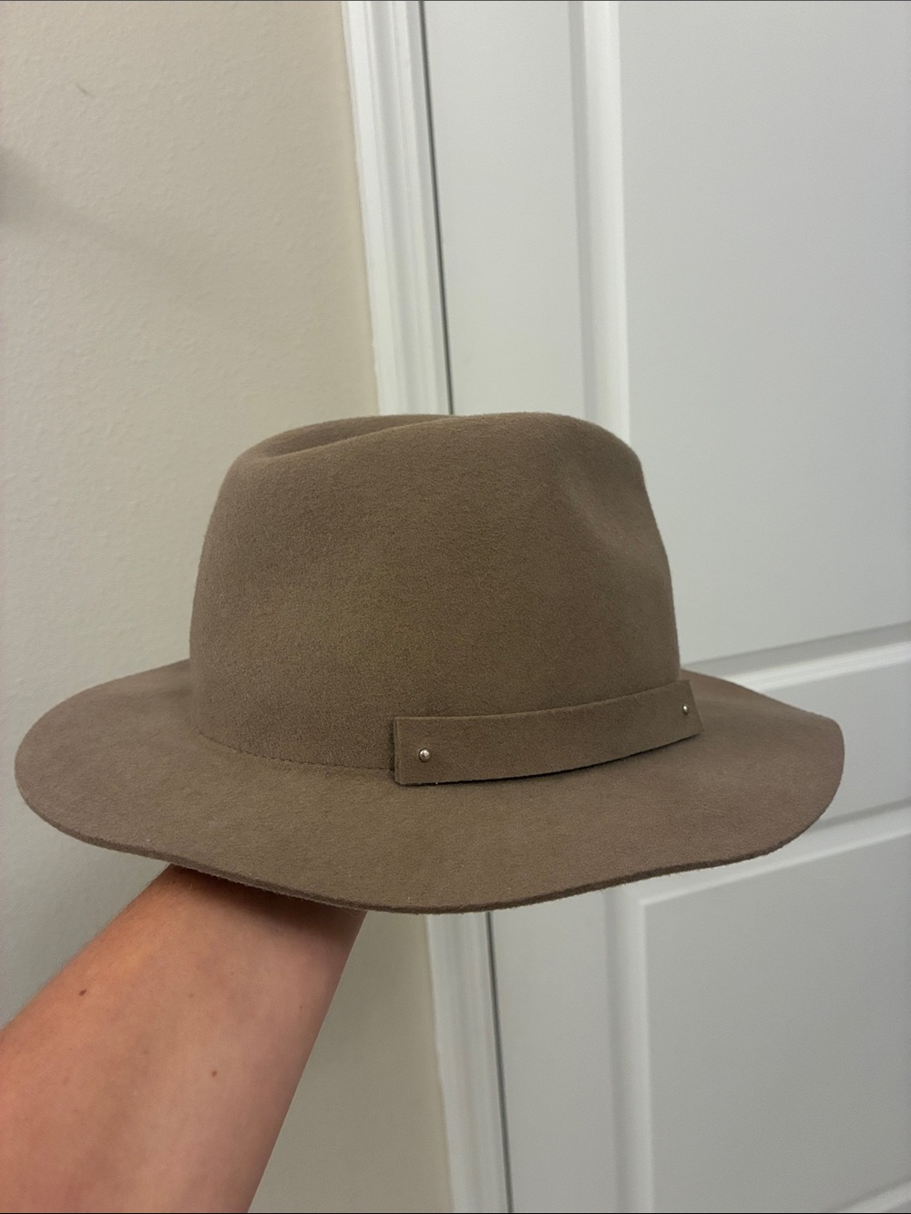 Anthropologie Classic Wide-Brim Felt Hat in Taupe